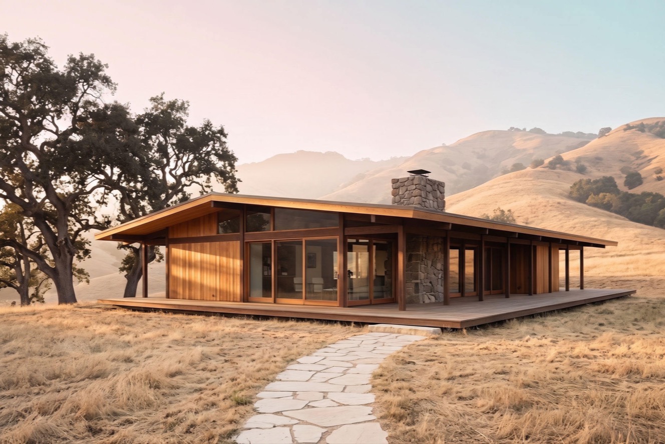The house on its hillside, the shot a listing leads with